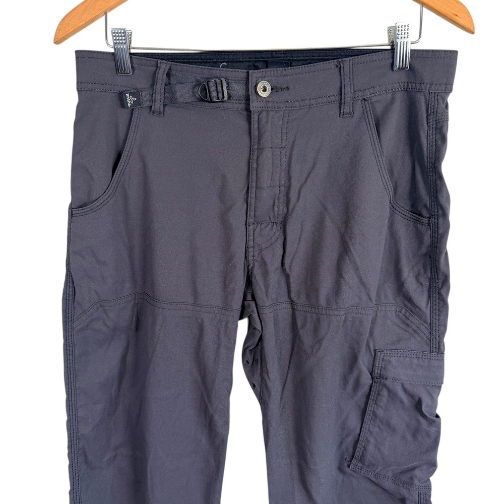 Prana Zion Cargo Hiking Pants Mens S 31" Inseam Charcoal Gray Stretch Utility